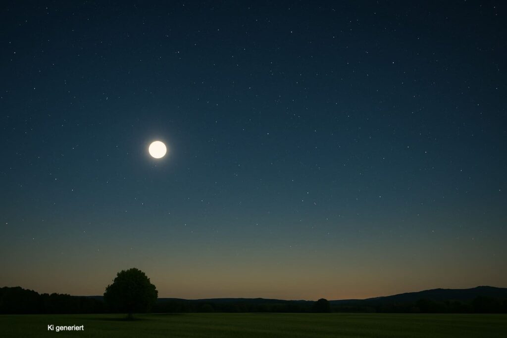 Mond über Weiden Mond ueber Weiden